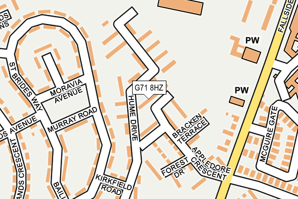 G71 8HZ map - OS OpenMap – Local (Ordnance Survey)