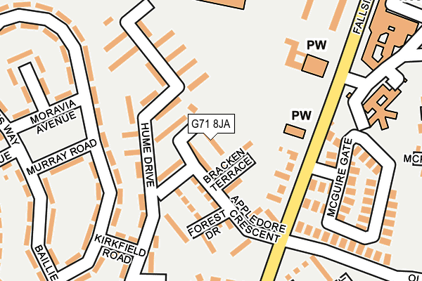 G71 8JA map - OS OpenMap – Local (Ordnance Survey)