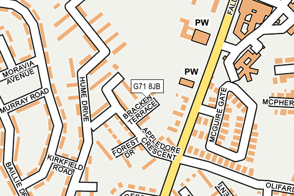 G71 8JB map - OS OpenMap – Local (Ordnance Survey)