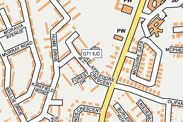 G71 8JD map - OS OpenMap – Local (Ordnance Survey)