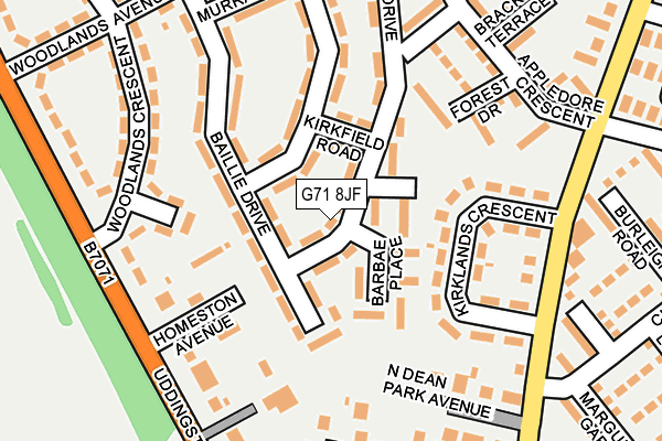 G71 8JF map - OS OpenMap – Local (Ordnance Survey)