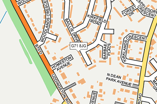 G71 8JG map - OS OpenMap – Local (Ordnance Survey)