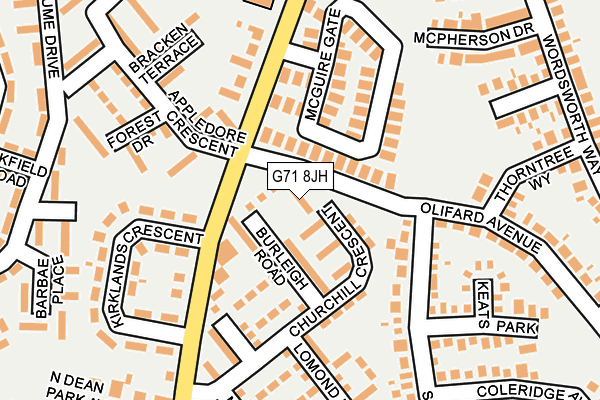 G71 8JH map - OS OpenMap – Local (Ordnance Survey)