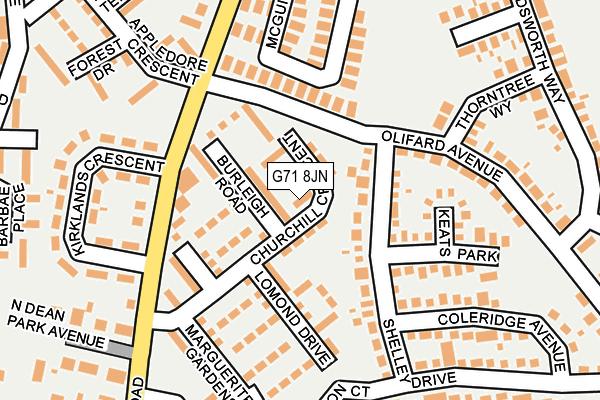 G71 8JN map - OS OpenMap – Local (Ordnance Survey)