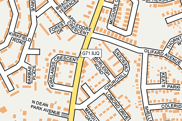 G71 8JQ map - OS OpenMap – Local (Ordnance Survey)