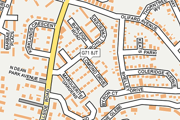 G71 8JT map - OS OpenMap – Local (Ordnance Survey)