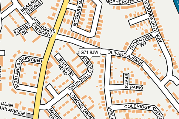 G71 8JW map - OS OpenMap – Local (Ordnance Survey)