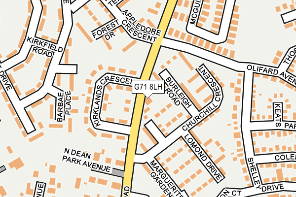 G71 8LH map - OS OpenMap – Local (Ordnance Survey)