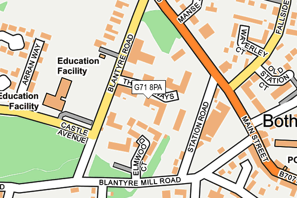 G71 8PA map - OS OpenMap – Local (Ordnance Survey)