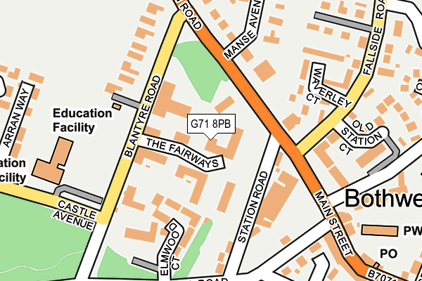 G71 8PB map - OS OpenMap – Local (Ordnance Survey)