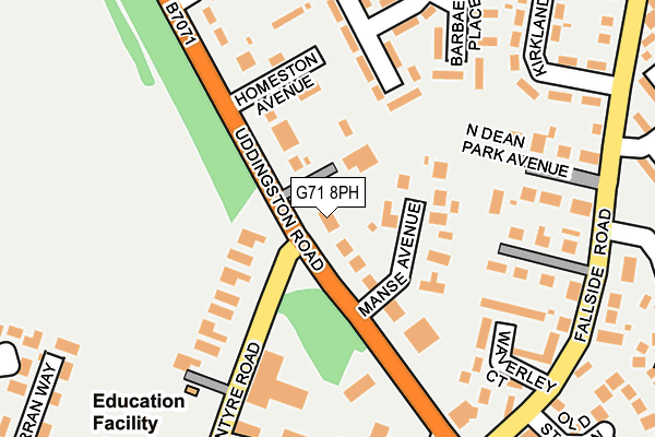 G71 8PH map - OS OpenMap – Local (Ordnance Survey)