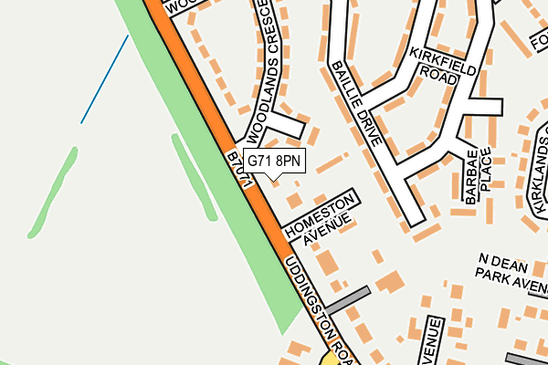 G71 8PN map - OS OpenMap – Local (Ordnance Survey)