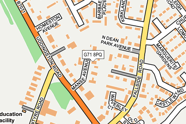 G71 8PQ map - OS OpenMap – Local (Ordnance Survey)