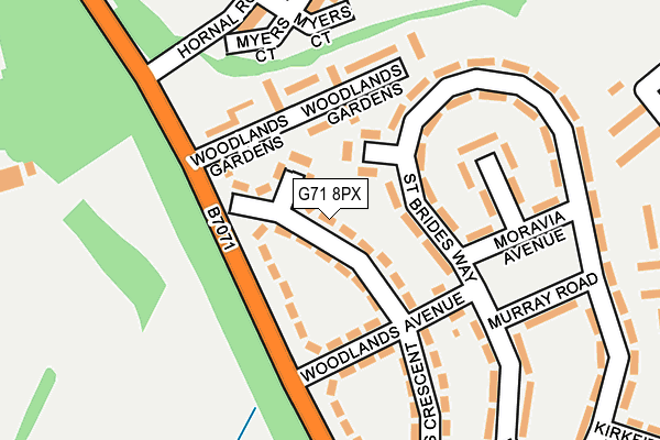 G71 8PX map - OS OpenMap – Local (Ordnance Survey)