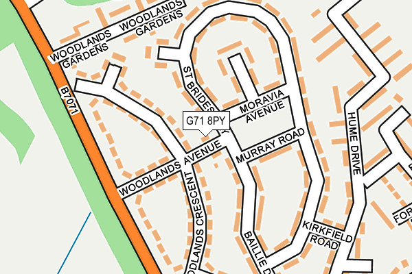 G71 8PY map - OS OpenMap – Local (Ordnance Survey)