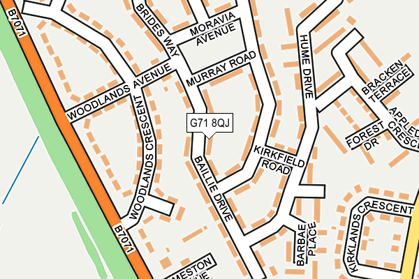 G71 8QJ map - OS OpenMap – Local (Ordnance Survey)