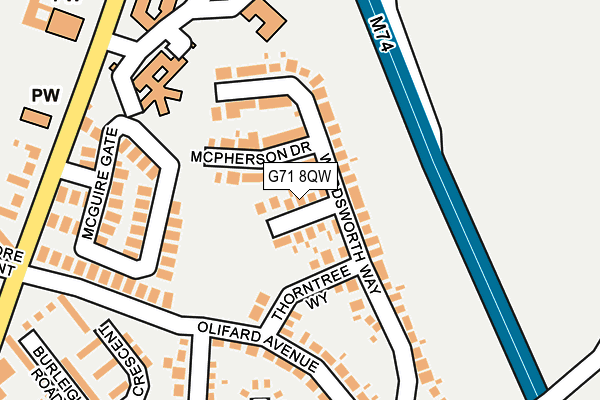 G71 8QW map - OS OpenMap – Local (Ordnance Survey)