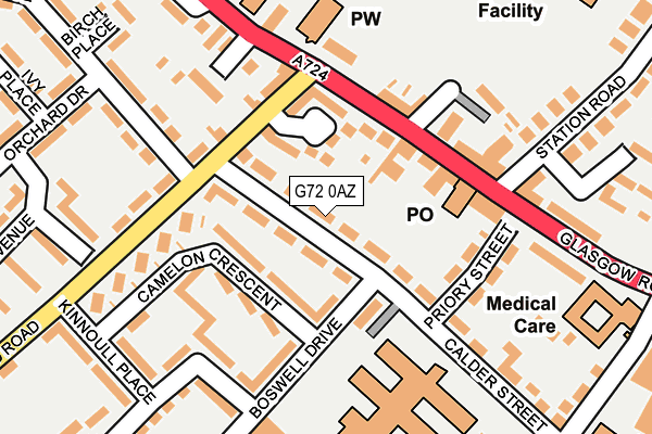 G72 0AZ map - OS OpenMap – Local (Ordnance Survey)