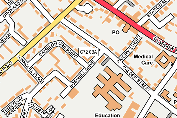 G72 0BA map - OS OpenMap – Local (Ordnance Survey)
