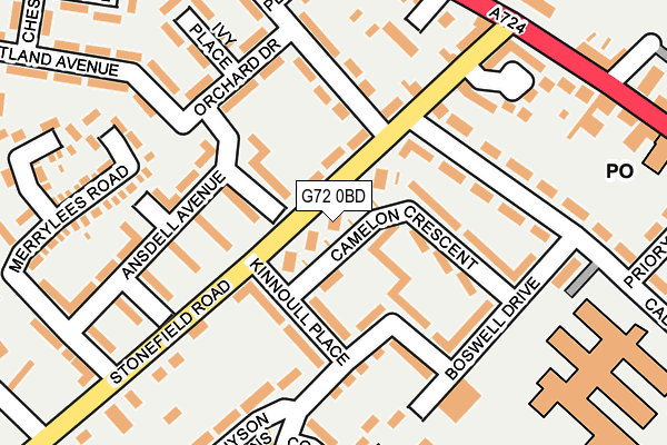 G72 0BD map - OS OpenMap – Local (Ordnance Survey)