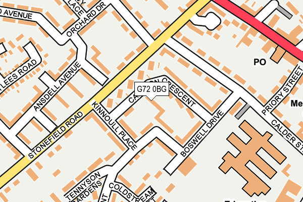 G72 0BG map - OS OpenMap – Local (Ordnance Survey)
