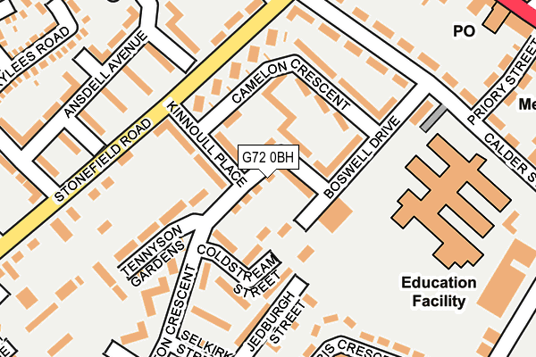 G72 0BH map - OS OpenMap – Local (Ordnance Survey)