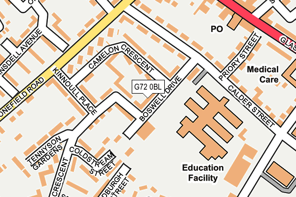 G72 0BL map - OS OpenMap – Local (Ordnance Survey)