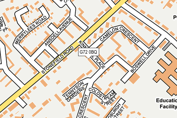 G72 0BQ map - OS OpenMap – Local (Ordnance Survey)