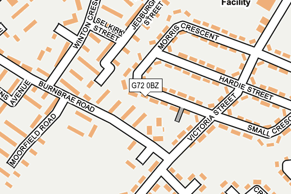 G72 0BZ map - OS OpenMap – Local (Ordnance Survey)