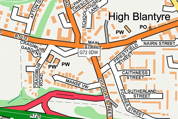 G72 0DW map - OS OpenMap – Local (Ordnance Survey)