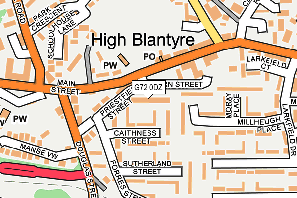 G72 0DZ map - OS OpenMap – Local (Ordnance Survey)