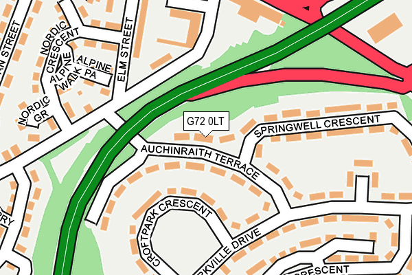 G72 0LT map - OS OpenMap – Local (Ordnance Survey)