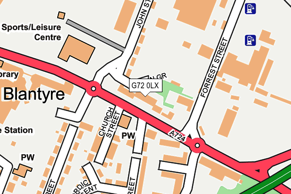 G72 0LX map - OS OpenMap – Local (Ordnance Survey)