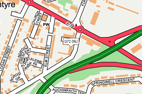 G72 0NJ map - OS OpenMap – Local (Ordnance Survey)