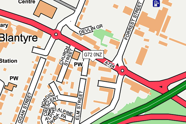 G72 0NZ map - OS OpenMap – Local (Ordnance Survey)