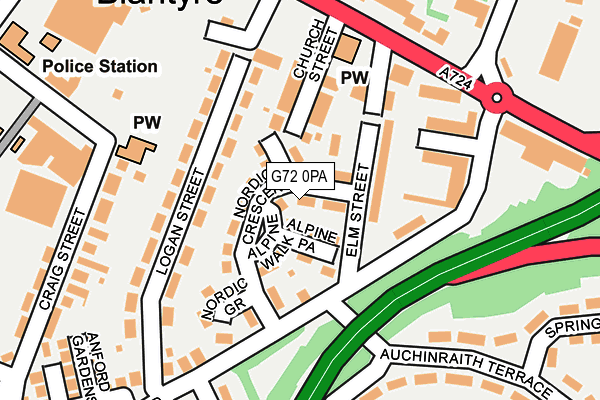 G72 0PA map - OS OpenMap – Local (Ordnance Survey)