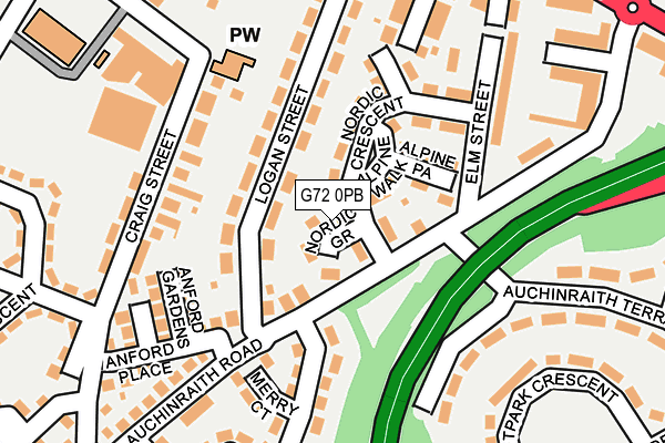 G72 0PB map - OS OpenMap – Local (Ordnance Survey)