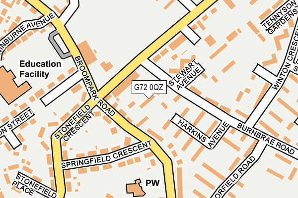 G72 0QZ map - OS OpenMap – Local (Ordnance Survey)