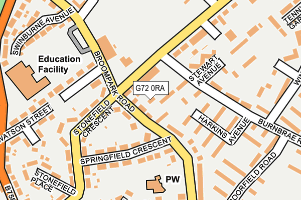 G72 0RA map - OS OpenMap – Local (Ordnance Survey)