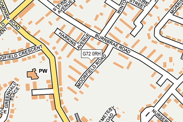 G72 0RH map - OS OpenMap – Local (Ordnance Survey)
