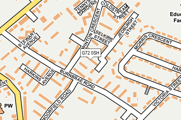 G72 0SH map - OS OpenMap – Local (Ordnance Survey)