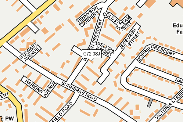 G72 0SJ map - OS OpenMap – Local (Ordnance Survey)