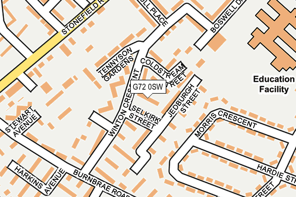 G72 0SW map - OS OpenMap – Local (Ordnance Survey)