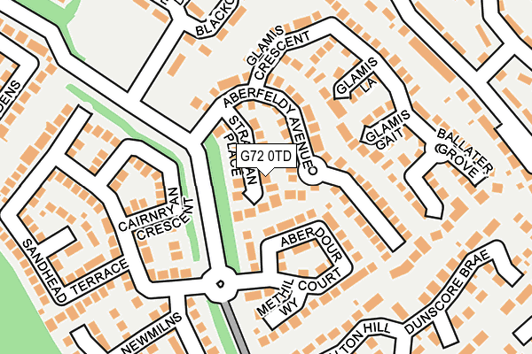 G72 0TD map - OS OpenMap – Local (Ordnance Survey)