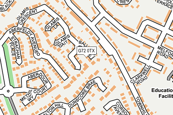 G72 0TX map - OS OpenMap – Local (Ordnance Survey)