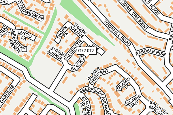 G72 0TZ map - OS OpenMap – Local (Ordnance Survey)