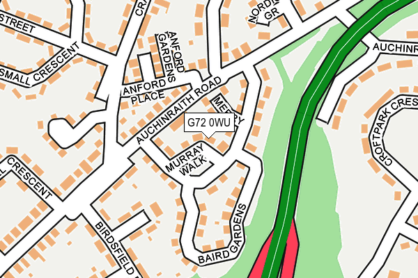 G72 0WU map - OS OpenMap – Local (Ordnance Survey)