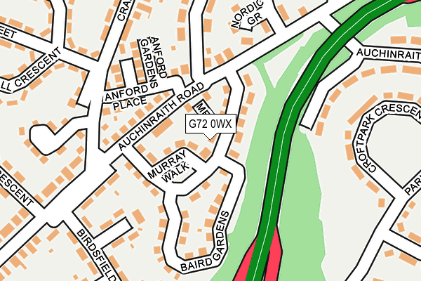 G72 0WX map - OS OpenMap – Local (Ordnance Survey)