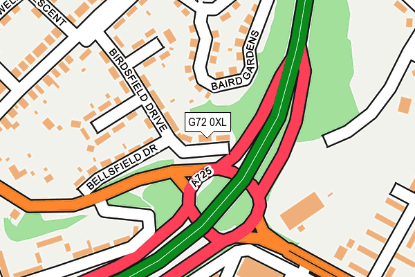 G72 0XL map - OS OpenMap – Local (Ordnance Survey)