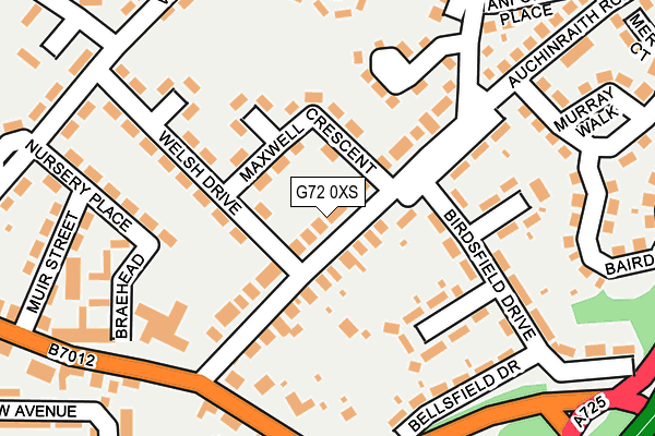 G72 0XS map - OS OpenMap – Local (Ordnance Survey)